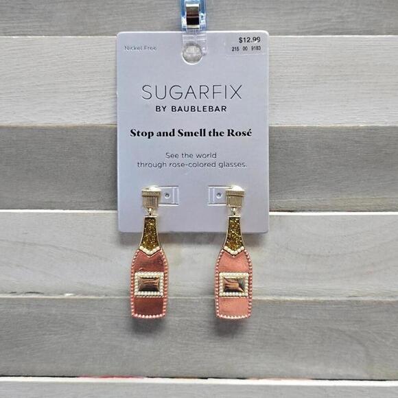 Rose Bottle Drop Earrings - Rose Pink | SUGARFIX by BaubleBar - Picture 1 of 6